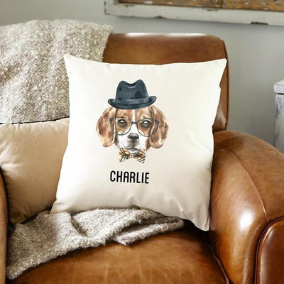 Personalized Watercolor Dog Throw Pillow Covers