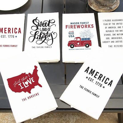 Personalized Patriotic Tea Towels