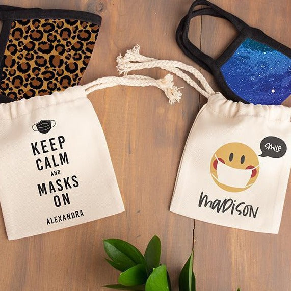 Personalized Face Mask Bags