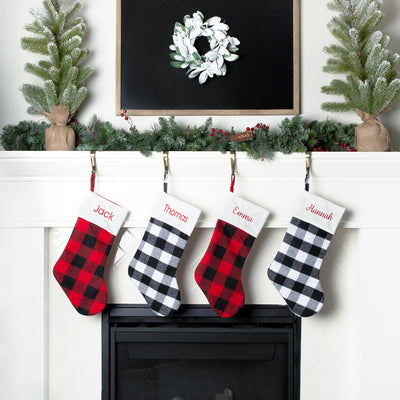 Personalized Plaid Christmas Stockings
