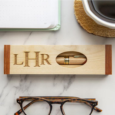 Personalized Cut-Out Top Wood Pen Set