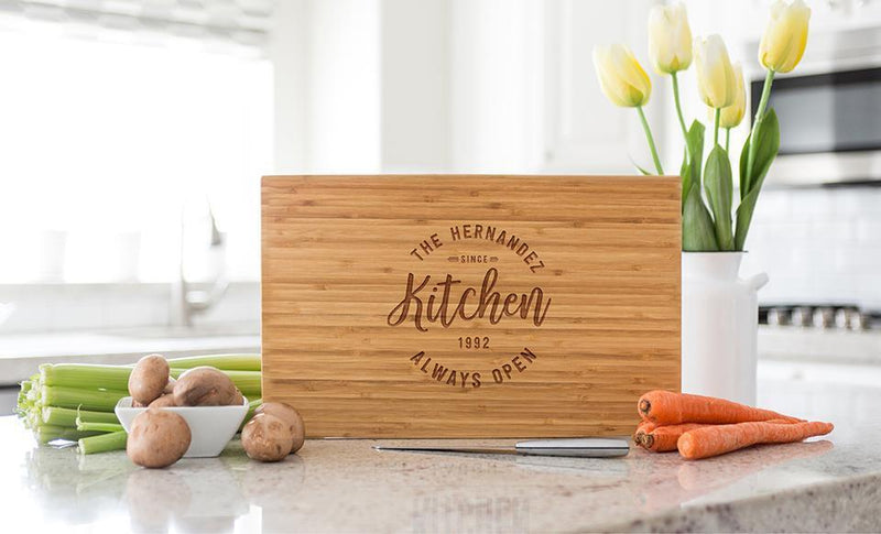 Personalized 11×17 Bamboo Cutting Board (Modern Collection)