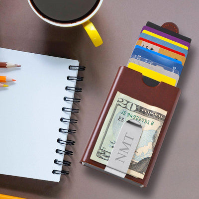 Personalized Wallet and Money Clip – Black or Brown