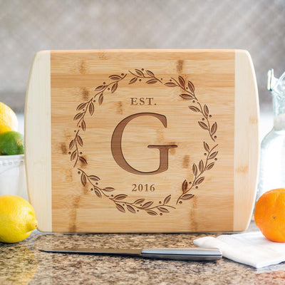 Personalized 8.5×11 Bamboo Cutting Board with Rounded Edge (Modern Collection)