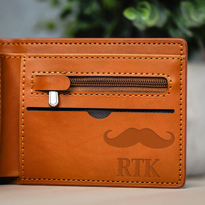 Personalized 	Bifold Wallet with Zipper