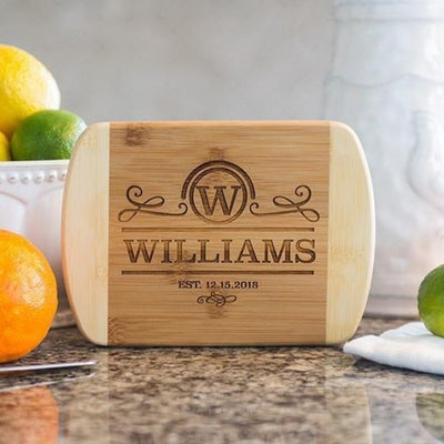 Personalized 6×8 Bamboo Cutting Board with Rounded Edge (Modern Collection)