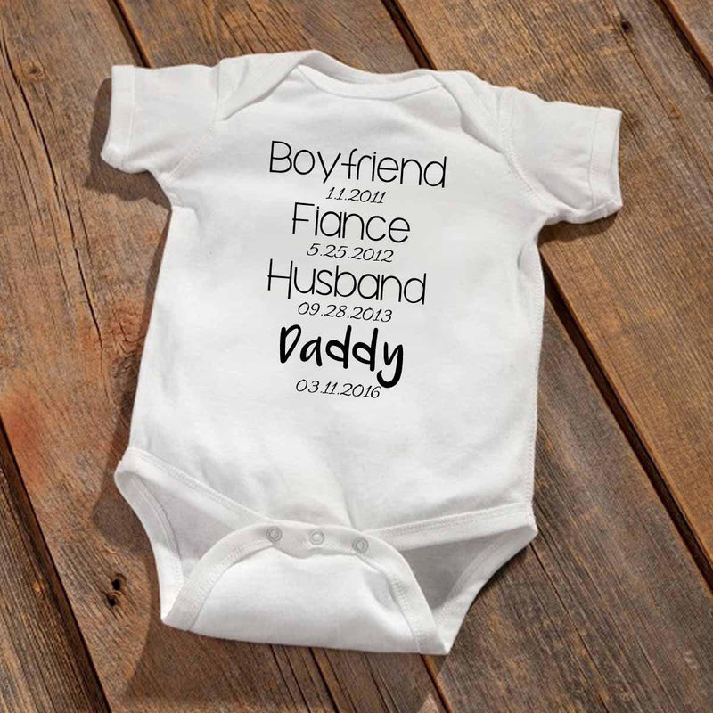 Personalized “Daddy To Be” Baby Announcement Bodysuit