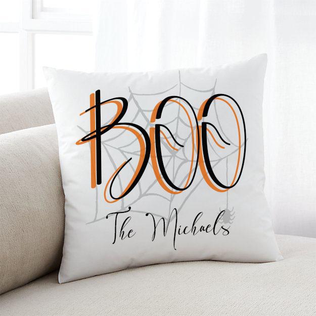 Personalized Boo Halloween Throw Pillow (Insert Included)