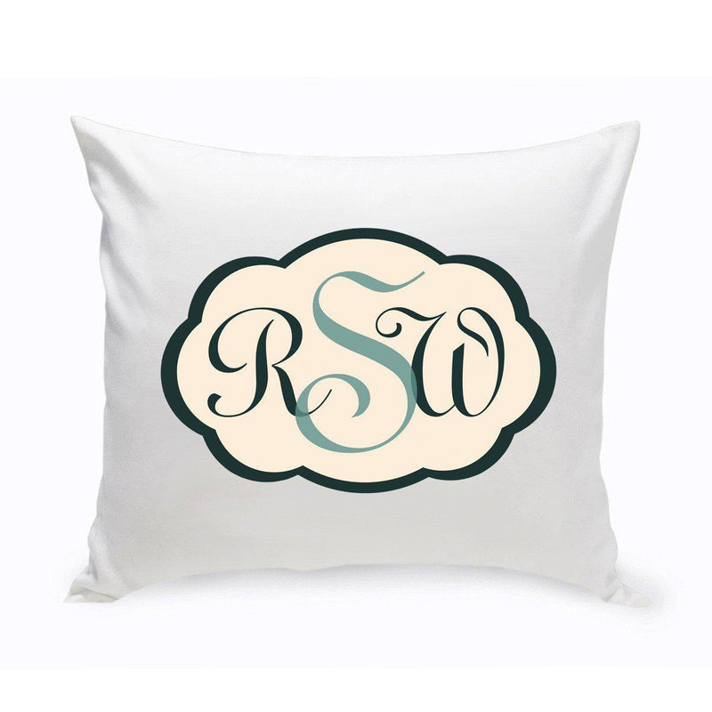 Personalized Baby Monogrammed Bermuda Blue Chevron Throw Pillow (Insert Included)
