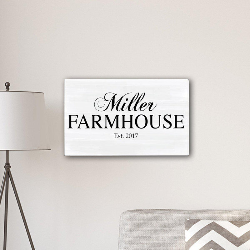 Personalized Family Name Farmhouse Canvas Print – 14″ x 24″