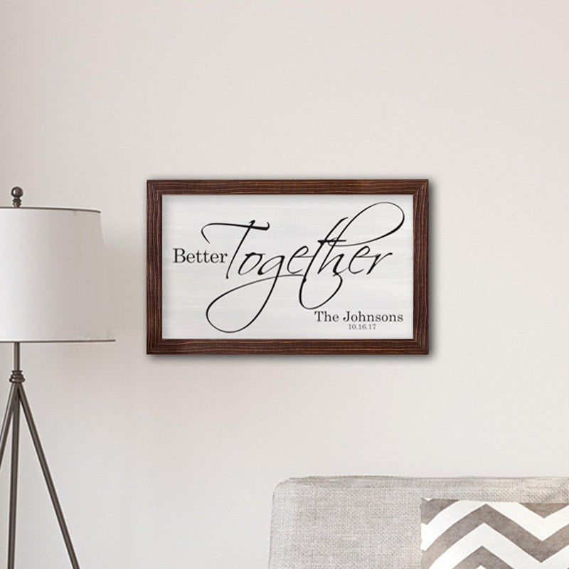 Personalized Framed Better Together Farmhouse Print – 14″x24″