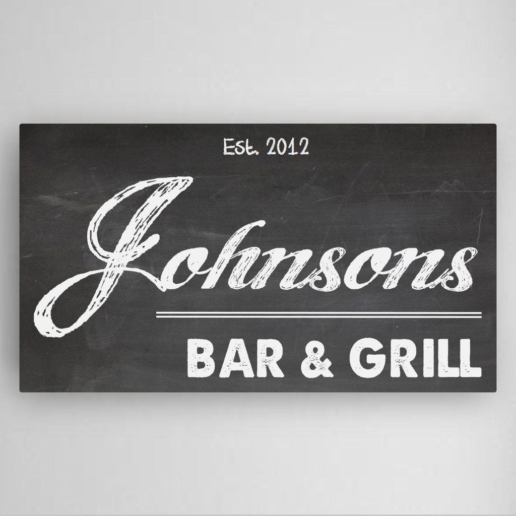 Personalized Bar Canvas Sign
