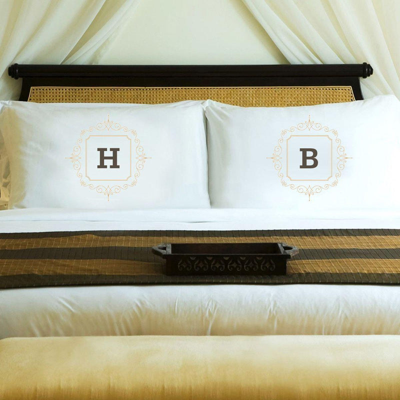 Personalized Initial Motif Couples’ Pillowcases