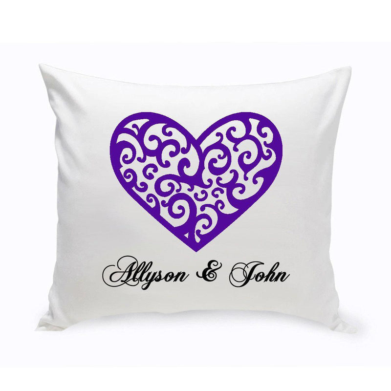 Personalized Couples Unity Vintage Heart Throw Pillows (Insert Included)