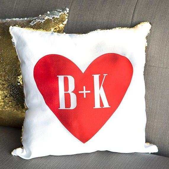 Love-themed Two-tone Sequin Pillow Covers