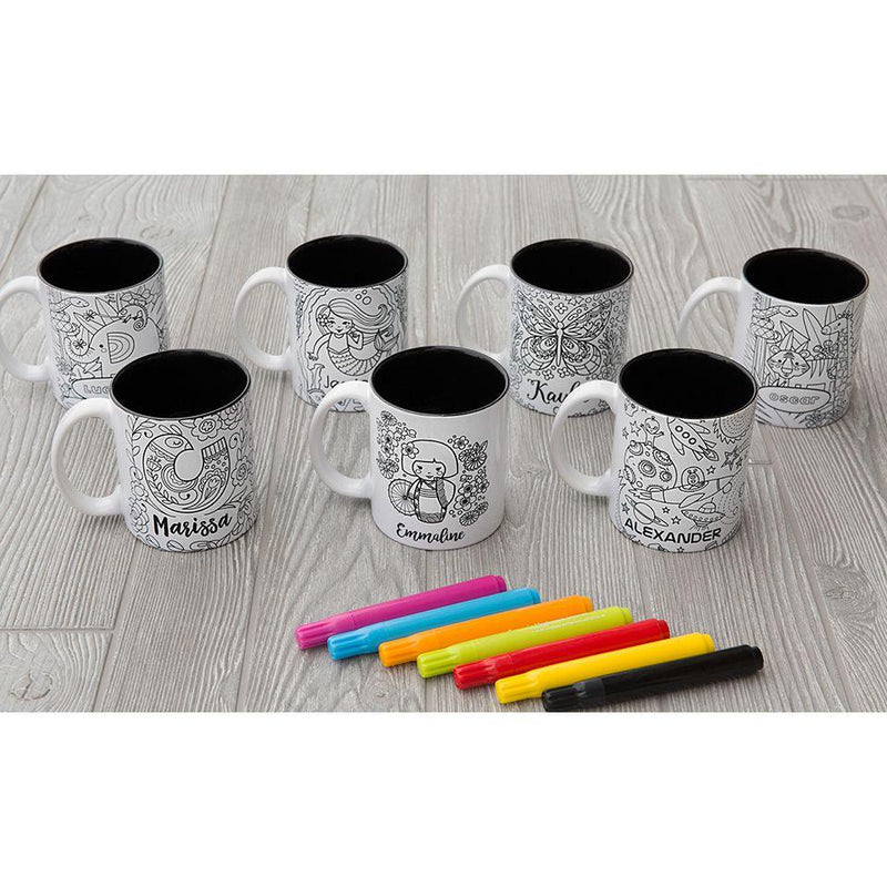 Personalized Kids Coloring Mugs