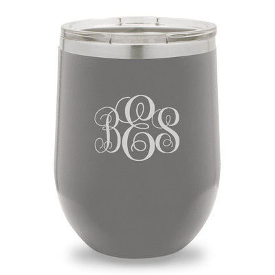 Personalized Grey 12oz. Insulated Wine Tumbler