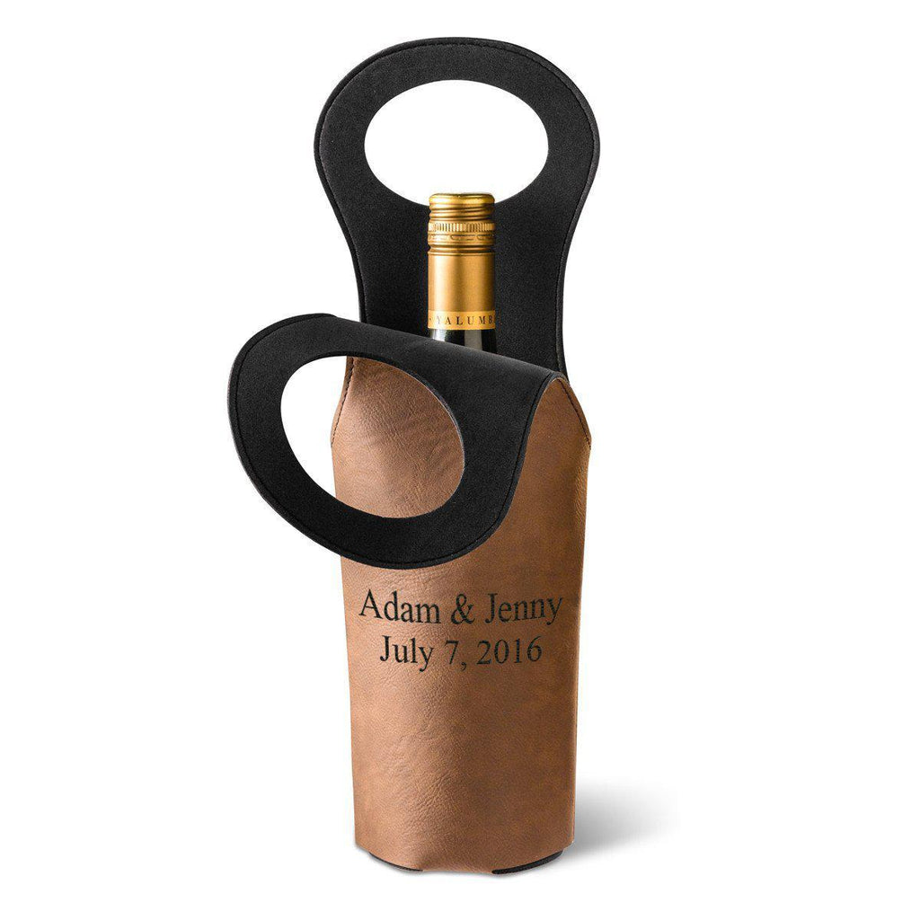 Personalized Leatherette Wine Tote