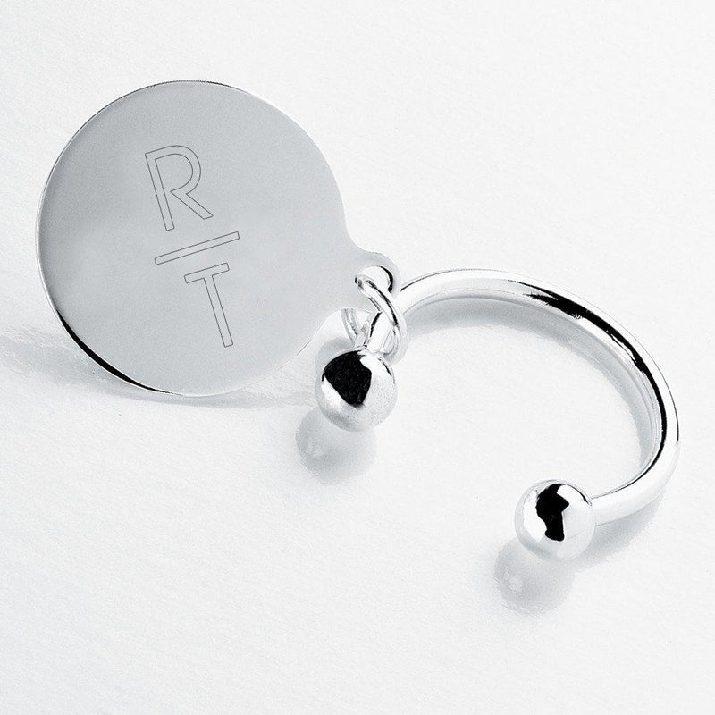 Monogram Silver Round Key Ring Keychain