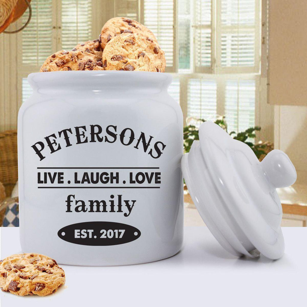 Personalized Cookie Jars – Ceramic – Live Laugh Love