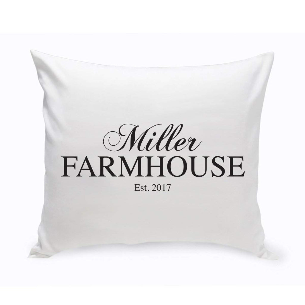 Personalized Family Name Modern Farmhouse Throw Pillow