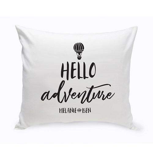 Personalized Hello Adventure Throw Pillow (Insert Included)