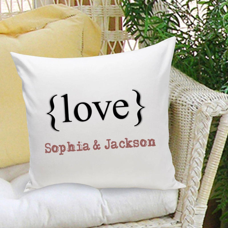 Personalized Couples Names Love Throw Pillow (Insert Included)
