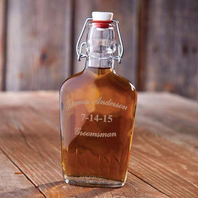 Personalized Groomsman Glass Flask