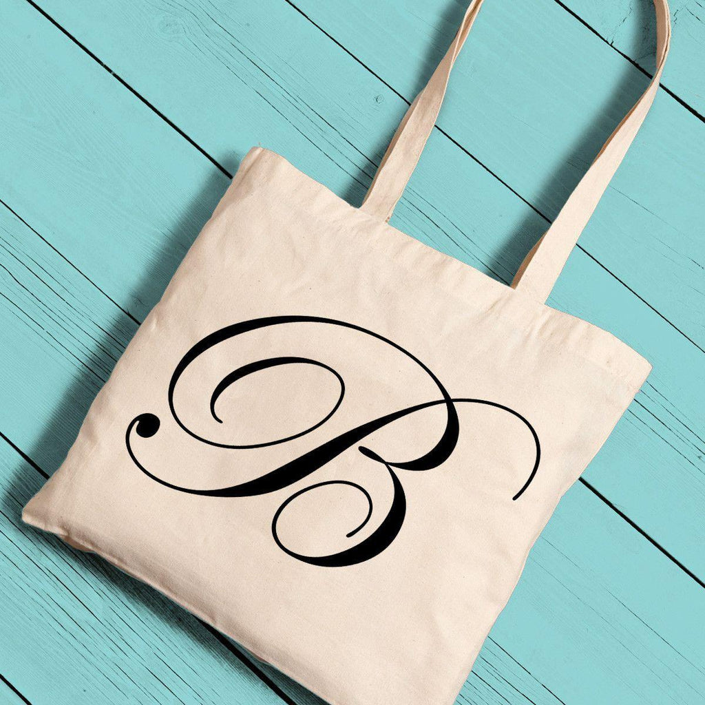Personalized Canvas Initial Tote