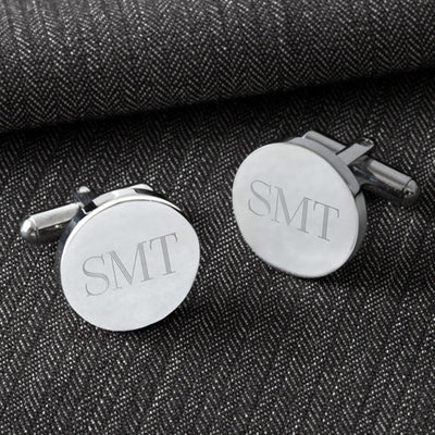 Personalized Classic Round Monogram Cufflinks