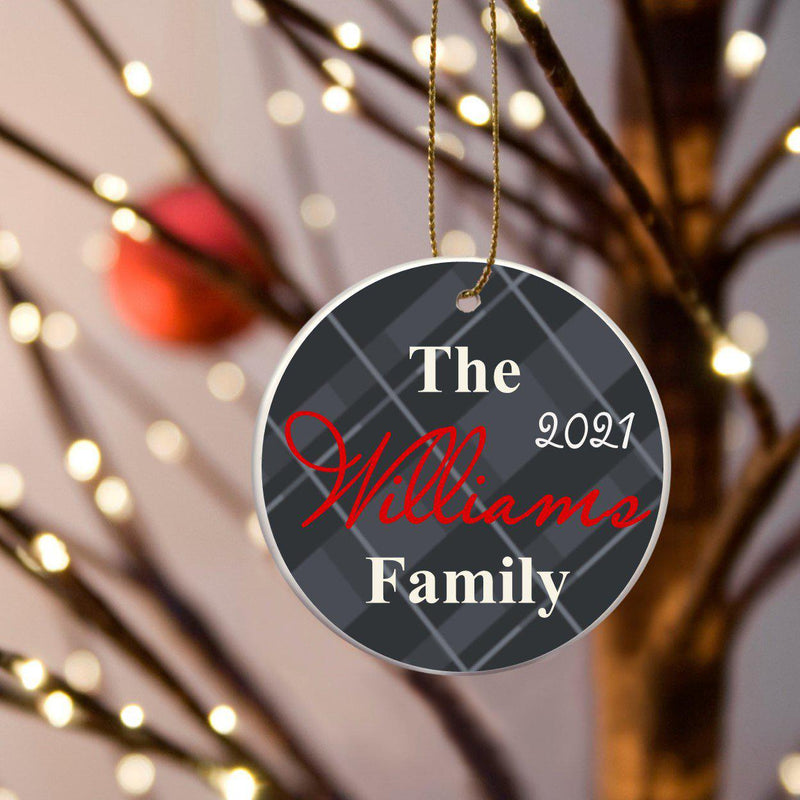 Personalized Family Name Ceramic Ornaments