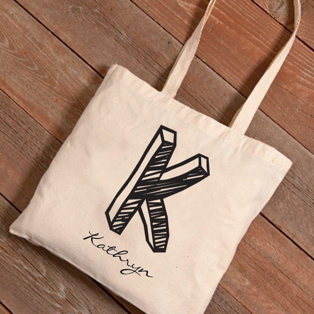 Kate Monogrammed Canvas Tote Bag