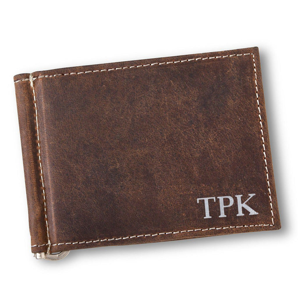 Personalized Distressed Brown Borello Leather Wallet