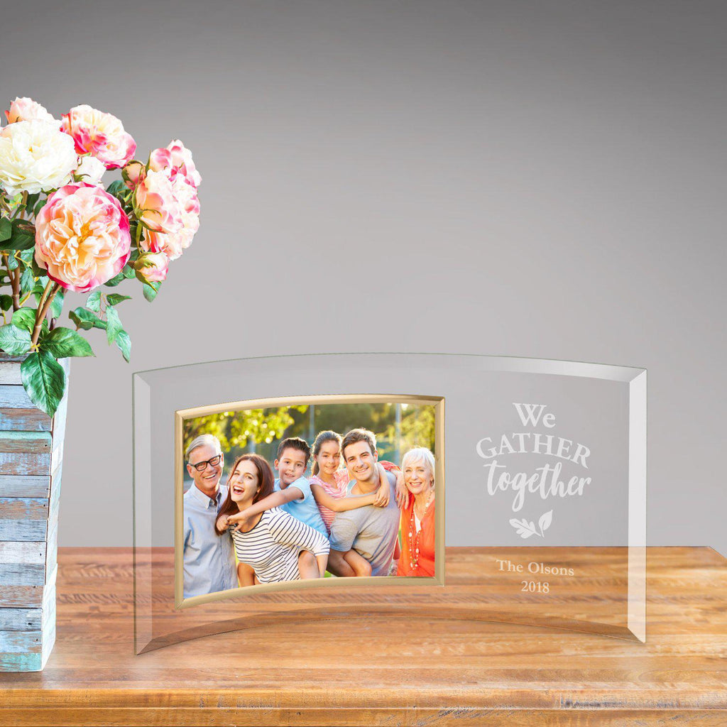 Personalized We Gather Together Glass Picture Frame