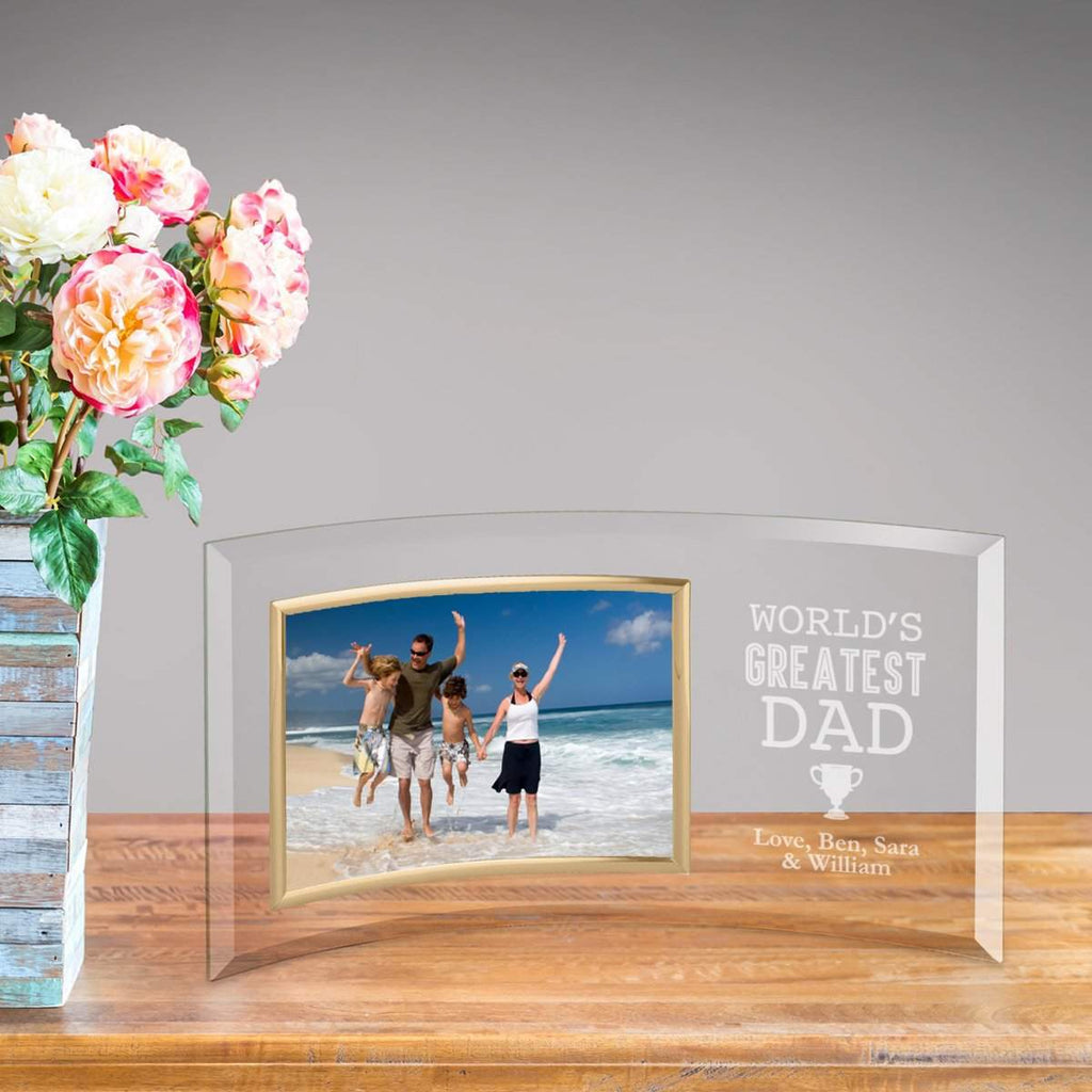 Personalized World’s Greatest Dad Glass Picture Frame