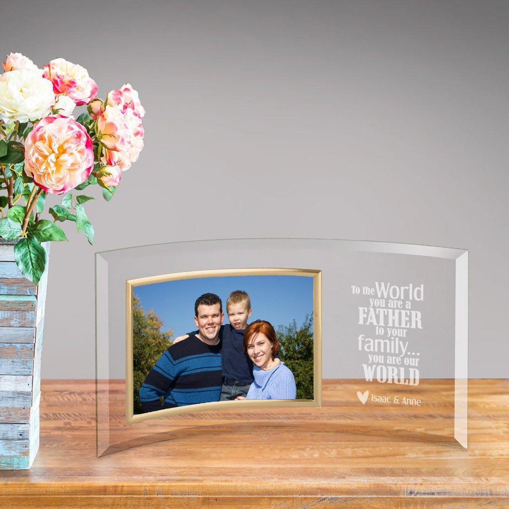 Personalized Father You Are Our World Glass Picture Frame