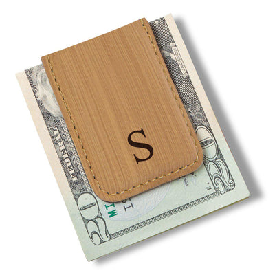Personalized Light Brown Magnetic Money Clip