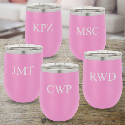 Set of 5 12 oz. Light Purple Insulated Wine Tumblers