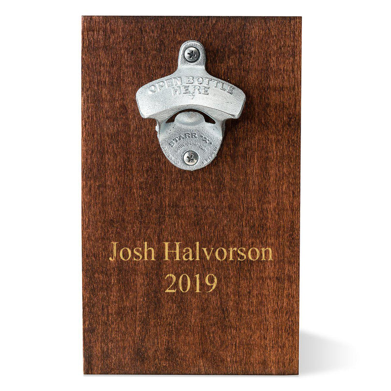 Personalized Wood Plank Wall Mounted Bottle Opener