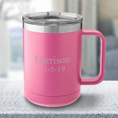 Personalized 15 oz. Tumbler Mug – Pink