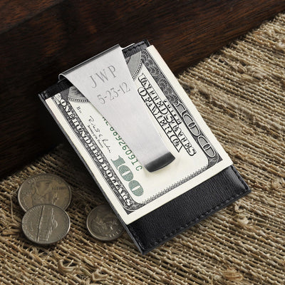 Personalized Wallet Money Clip – Leather Credit Card Holder