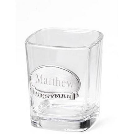 Personalized Shot Glass with Pewter Medallion
