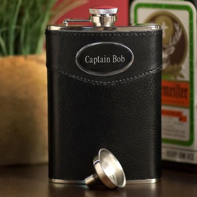 Personalized Leather Flasks – 8 oz.