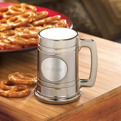 Personalized Groomsman Gunmetal Medallion Beer Mug