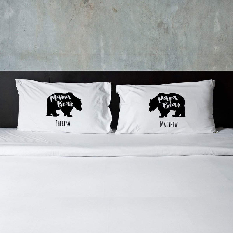 Personalized Mama Bear & Papa Bear Pillowcases