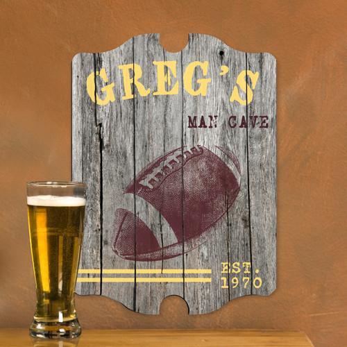 Personalized Football Vintage Man Cave Pub Sign