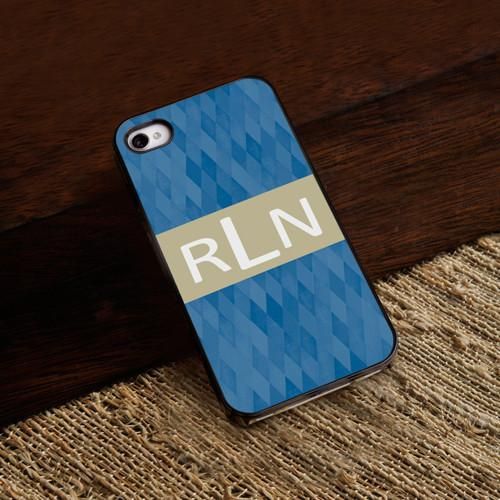 Personalized Black Trimmed Phone Cover – 3 Initials