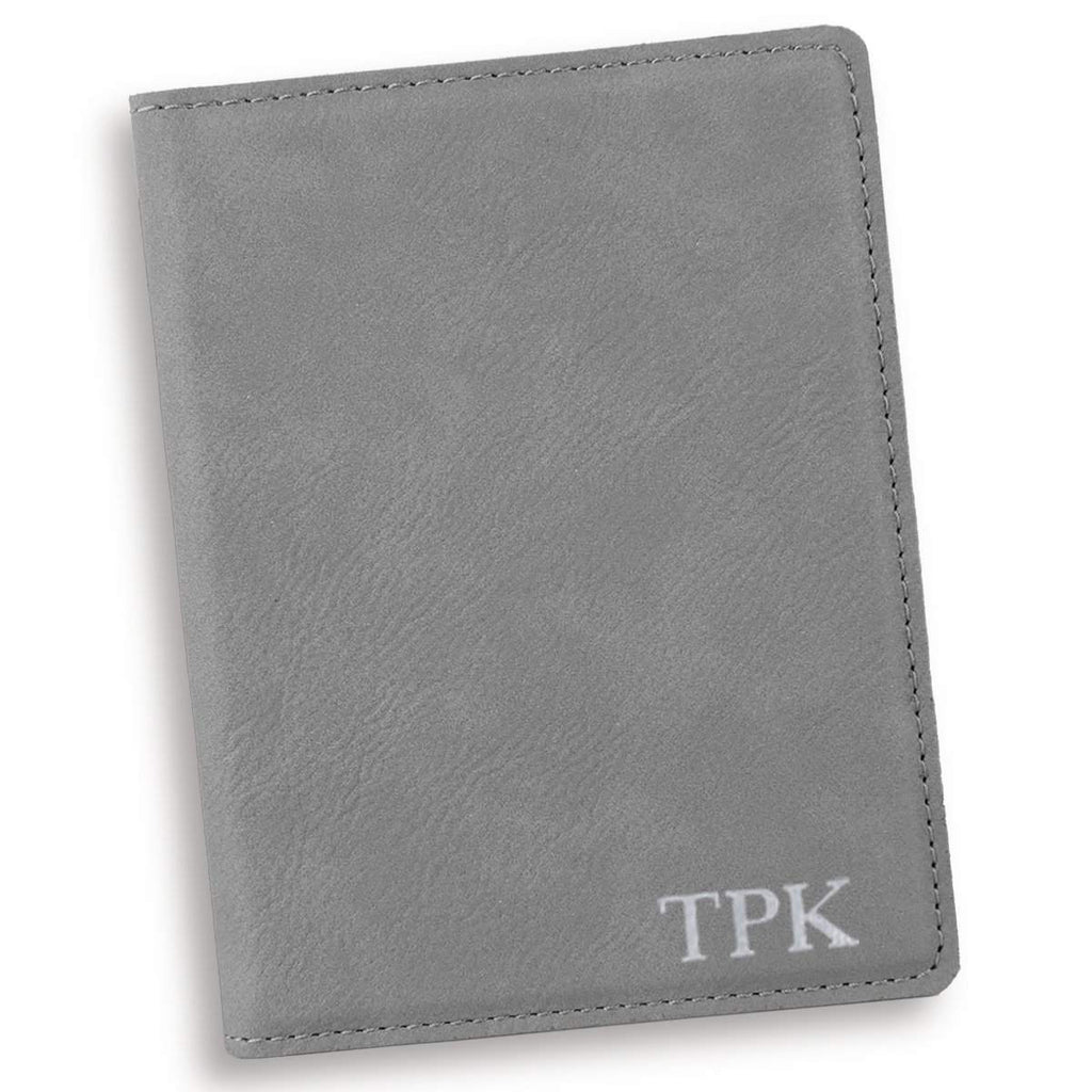 Personalized Gray Passport Holder