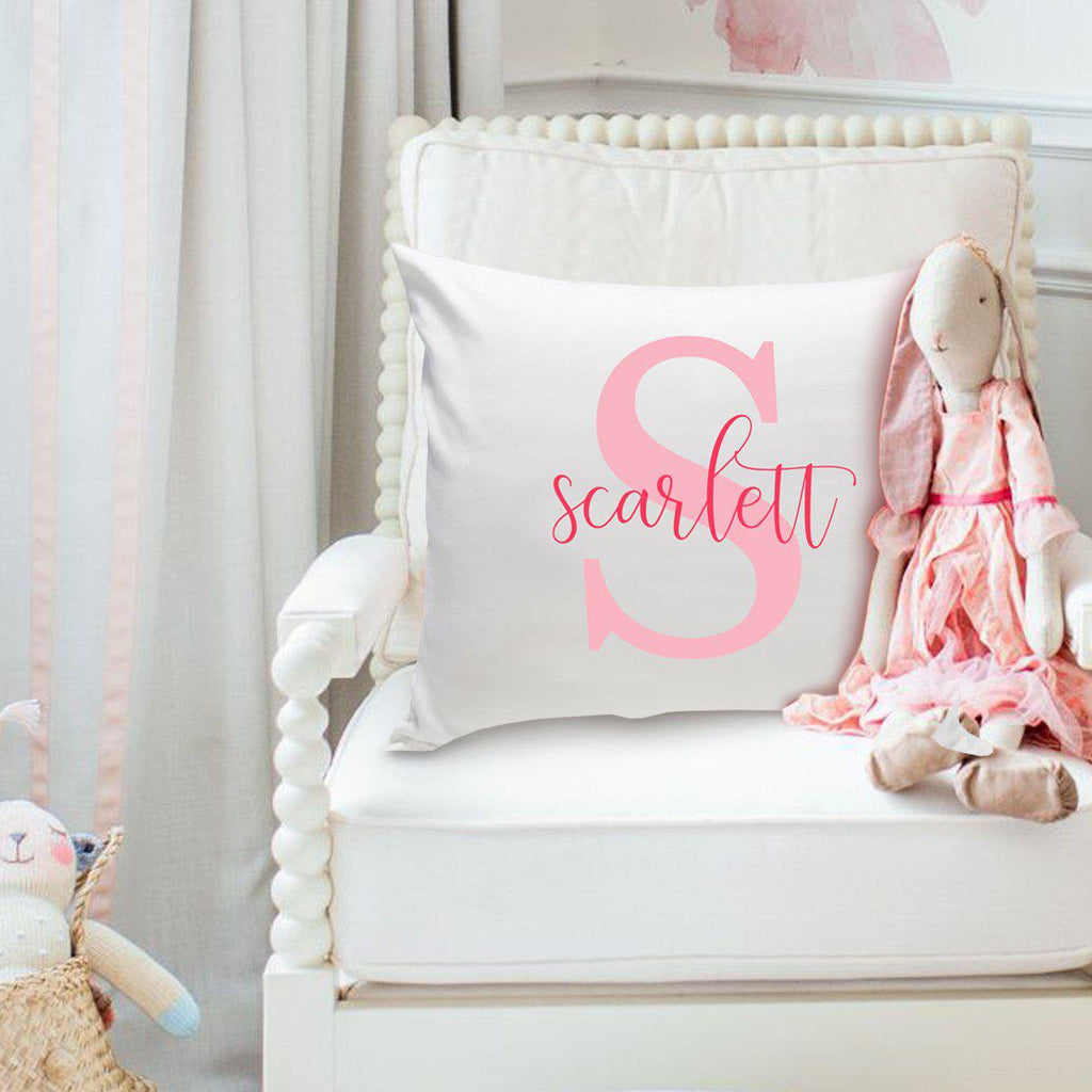 Personalized Girls Name Throw Pillow – Two Tone