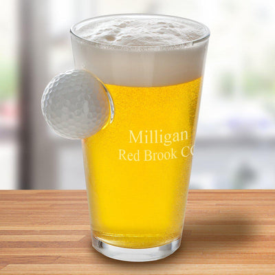 Personalized Golf Ball Pint Glass 16oz.